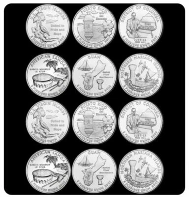 2009 P/D DC & US TERRITORIES QUARTER SET P+D (12) Coins Total - Image 1 of 4