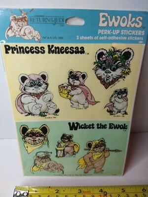 Adesivos Vintage O Retorno de Jedi - EWOK (1983) - 3 Folhas Novo na embalagem - Imagem 1 de 4