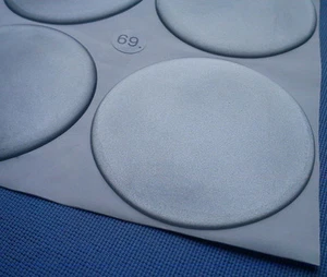 4x silver emblems for hub caps rim lids 69 mm silicone sticker 3D 1332 - Picture 1 of 6