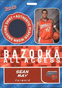 2005-06 Bazooka All-Access Relics Charlotte Bobcats Basketball Card #SM Sean May