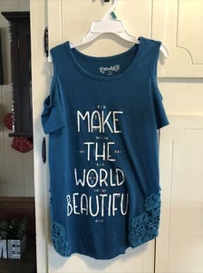Girls Mudd Cold-Shoulder Top W/Crochet Details-12 - Picture 1 of 6