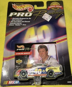 HOT WHEELS Nascar Pro Racing 1998 PEVIEW EDITION STERLING MARLIN SIGNED CARD - Picture 1 of 12