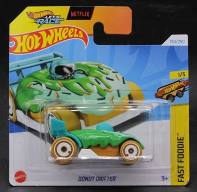 Hot Wheels Donut Drifter 150/250 HW Fast Foodie NETFLIX 1/5 Auto 1:64 2024 - Immagine 1 di 2