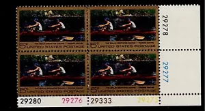 US Scott #1335, Plate Block 1966 Rowing 5c FVF MNH Lower Right - Picture 1 of 1