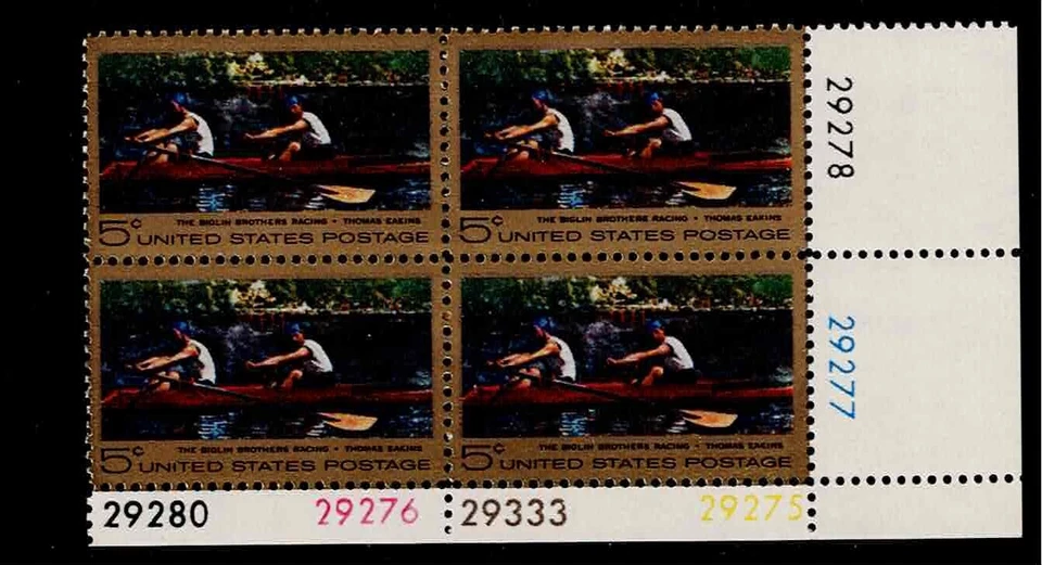US Scott #1335, Plate Block 1966 Rowing 5c FVF MNH Lower Right - Image 1 of 1