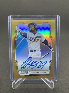 2019 TOPPS BOWMAN STERLING /50 GOLD ON CARD AUTO CRISTIAN SANTANA #BSPA-CSA - Picture 1 of 2