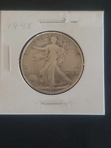 1945 Walking Liberty Silver Half Dollar - Foto 1 di 2