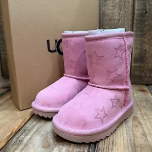 UGG TODDLER CLASSIC II IRIDESCENT STARS BOOT SIZE US 7T ~ DUSTY ORCHID / PINK - Picture 1 of 10