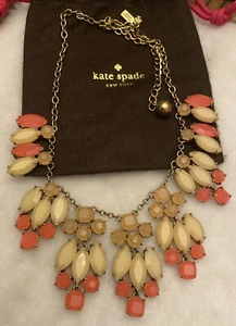 KATE SPADE Gold Tone Sunset Marquee Bib Statement Necklace - Picture 1 of 12