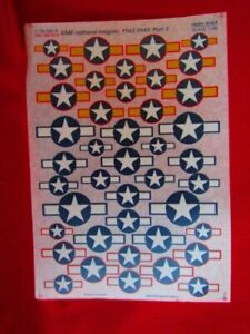 1/48 Print Scale Decal 0003-48 USAF/USAAC Insignia 1942-43 Dry Decal Part 2 22B