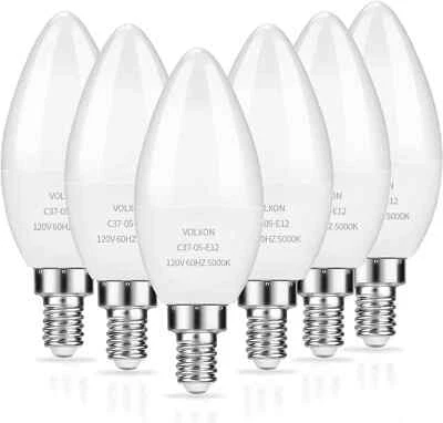 LED Candelabra Bulbs E12 Ceiling Fan Light Bulbs Small 6 Daylight White - Image 1 of 4