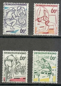 Czechoslovakia 1965 MNH Mi 1504-1507 Sc 1278-1281 Sports Bicycling,Gymnastics ** - Picture 1 of 2