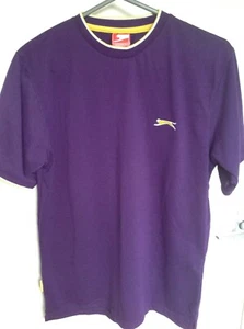 New Slazenger purple tee shirt with yellow and white trim Size 38" chest - Picture 1 of 4