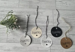 10 Handmade Thank You Round Gift Tags (Star) - Picture 1 of 1