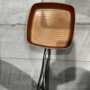 Padella Griglia Chef Rame 9,5" Manico Acciaio Antiaderente Induzione - Foto 1 di 3