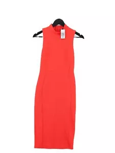 Topshop Women's Midi Dress UK 8 Orange Polyester with Elastane Bodycon - Picture 1 of 6