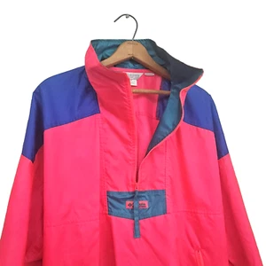 Vintage 90s Columbia Mens L Anorak Windbreaker Jacket Vtg 1990s Neon Colorblock - Picture 1 of 13