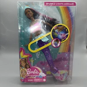 NEW Barbie Dreamtopia Sparkle Lights Mermaid Doll African American YouTube Kids - Picture 1 of 6