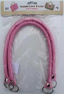 1 Paar hochwertige Taschengriffe, lederoptik, glatt, rosa, 55cm - Bild 1 von 4