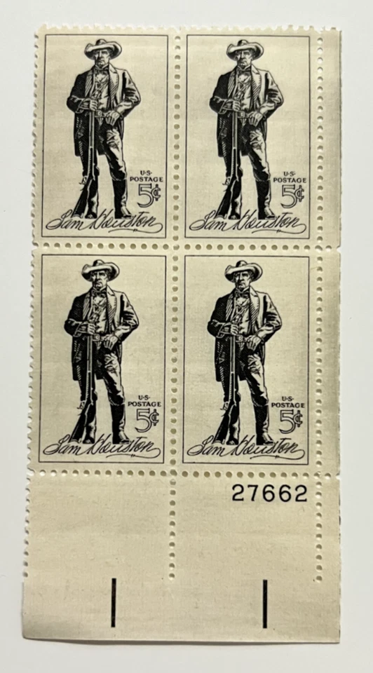 US 1964 USA Scott# 1242 Sam Houston Soldier Senator Texas # 27662 LR MNH - Image 1 of 2