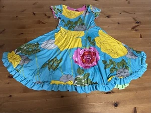Twirly Girl 8 Multicolor Floral Ruffle Reversible Dress USA - Picture 1 of 13