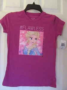 NUEVO CON ETIQUETAS Niñas DISNEY FROZEN ELSA #CAMISETA PÚRPURA IMPECABLE Talla GRANDE Manga Corta - Imagen 1 de 5