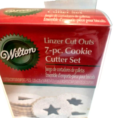 Juego de cortador de galletas navideñas Wilton Linzer de 7 piezas 2308-3800 NOS Foto 1 de 4