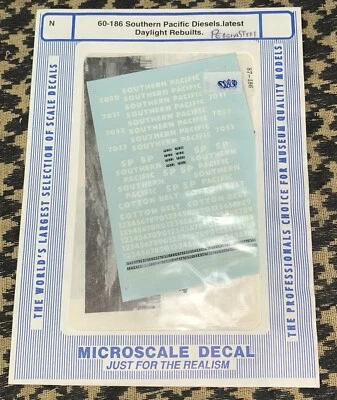 Southern Pacific Daylight Diesels REBUILDS MK Microscale Decal N  #60-186 - Image 1 of 2