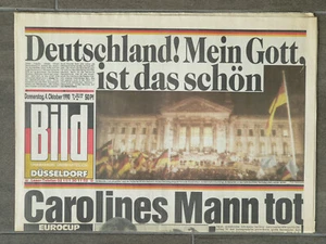 ANTIKE BILD ZEITUNG DÜSSELDORF 04. 10. 1990 MAUERFALL WIEDERVEREINIGUNG 03.10.90 - Bild 1 von 4