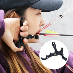 3 Or 4 Finger 360° Compound Bow Release Aids Grip Thumb Caliper Trigger Alloy. - Picture 1 of 19