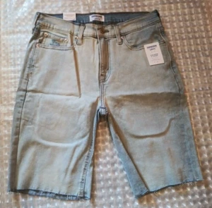 Denizen From Levi's Size 30 Boys Stretchy Slim Denim Shorts 9" Inseam raw hem - Picture 1 of 11