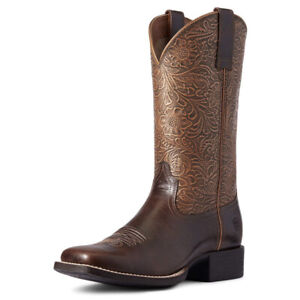 Ariat Round Up Wide Square Toe Brown - Boot Ladies - 10038420