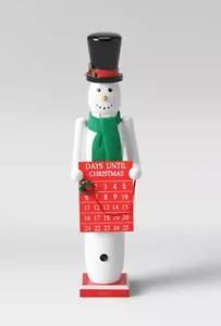 2021 Christmas Countdown Advent Calendar Snowman Nutcracker 20" Wooden - Picture 1 of 6