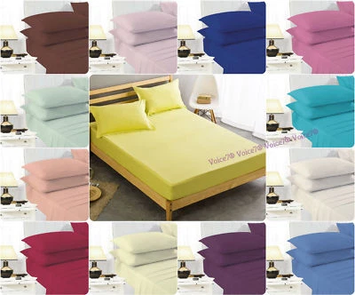 Easy Care Extra Deep 40cm Fitted Bed Sheets - Percale Quality For Thick Mattress