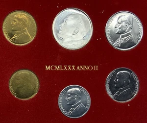 1980 VATICAN City POPE JOHN PAUL II Silver Lira Italian Italy 6 Coin SET i114744 - Picture 1 of 2