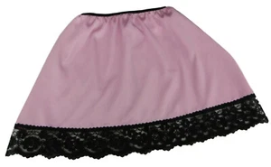 BLASSROSA glänzend SATIN schwarz Spitzentaille HALBRIP Petticoat 4 Längen 6 Größen - Bild 1 von 2
