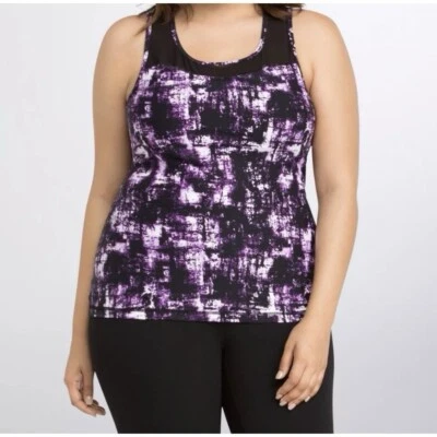 Camiseta sin mangas Torrid Active púrpura negra malla talla 6X Foto 1 de 4