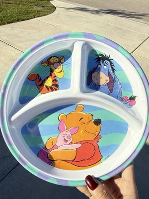 Vintage Zak Designs Disney Winnie The Pooh Melamine Divided Plate - Image 1 of 3