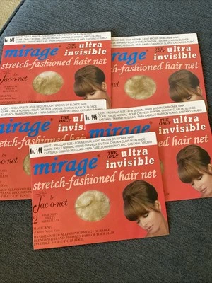 Jac O Net 146 Mirage Red de Cabello Invisible Marrón Claro Rubio Lote de 5 Paquetes 2 Cada uno Foto 1 de 4