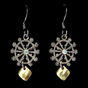 925 Sterling Silver Earrings Round Simulated Cz Gemstone jewelry - Picture 1 of 14