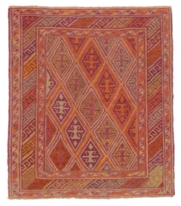 Vintage Hand-Knotted Area Rug 3'7" x 4'4" Traditional Wool Carpet - Picture 1 of 9