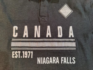 Hard Rock Cafe Niagara Falls Canada Embroidered Polo Shirt Mens XL Dark Gray - Picture 1 of 7