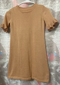 GYMBOREE Girls Shimmer Peach Thread Cord Knit Sweater Dress Size M (7-8) - Picture 1 of 11