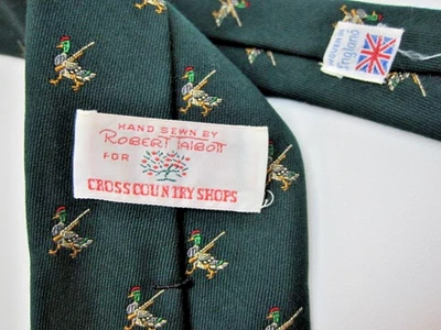 De Colección Robert Talbott Lana Seda Bordada Pato Caza Pistola Rifle Corbata Inglaterra 3.25 Foto 1 de 4