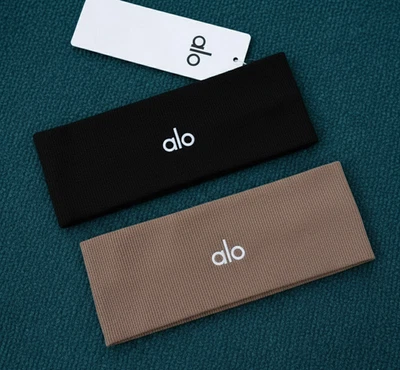 Alo Yoga Headbands 2-Pack Black & Brown NWT Soft Stretchy Athletic Hair Bands - Image 1 of 4