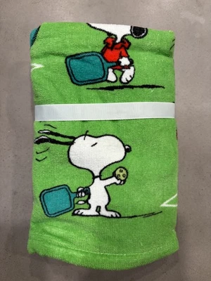 Peanuts Snoopy Pickle Ball Green 16x28" Hand Towels 2 Pk NEW (Q/803) - Image 1 of 3