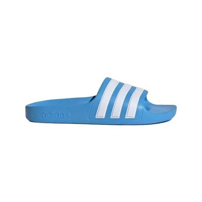 Adidas Adilette Aqua Kids Slides Shower Beach Pool Slippers Blue White Cushioned - Image 1 of 4