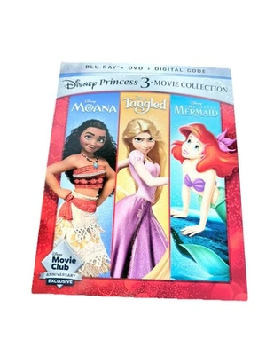 DISNEY PRINCESS 3-MOVIE COLLECTION: Bluray+DVD+Digital - Sealed! - Image 1 of 3