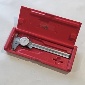 Mitutoyo 505-626 6" Inch .001” Stainless Shock Proof Dial Caliper W/ Case Nice! - Picture 1 of 5