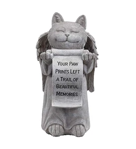 MEMORIAL CAT GARDEN STONE Your paw prints left trail of lovely memories 9 in - Picture 1 of 1
